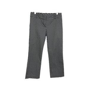 J. CREW Women's Chino Pants City Fit Black White Polka Dots Cotton Stretch Sz 4